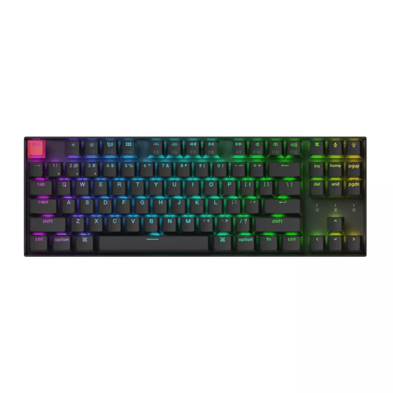 Keychron K8 QMK 80% TKL teclado mecánico inalámbrico V2 Red Switches - Negro