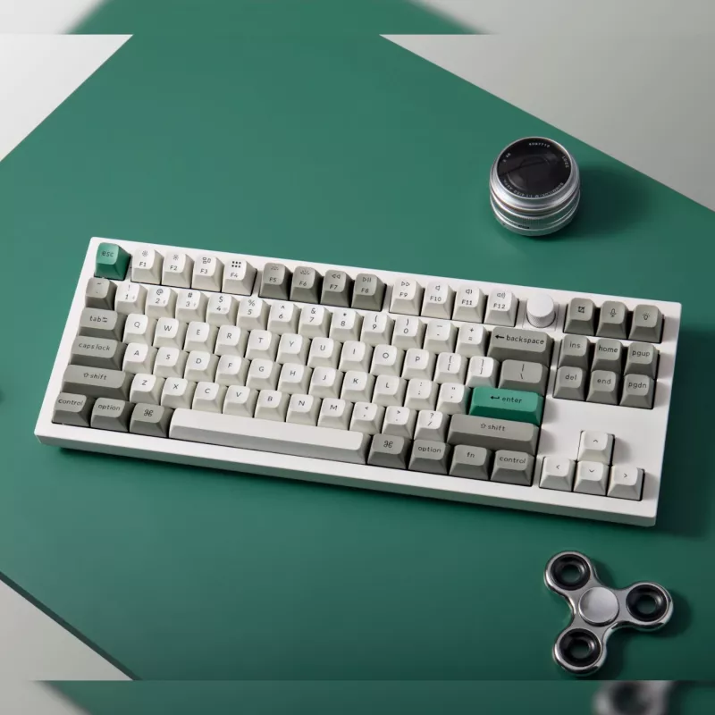 Keychron Q3 Max 80% teclado completamente montado con dial, interruptores rojos, Hot-Swap Gateron Jupiter teclado inalámbrico RGB - Shell White