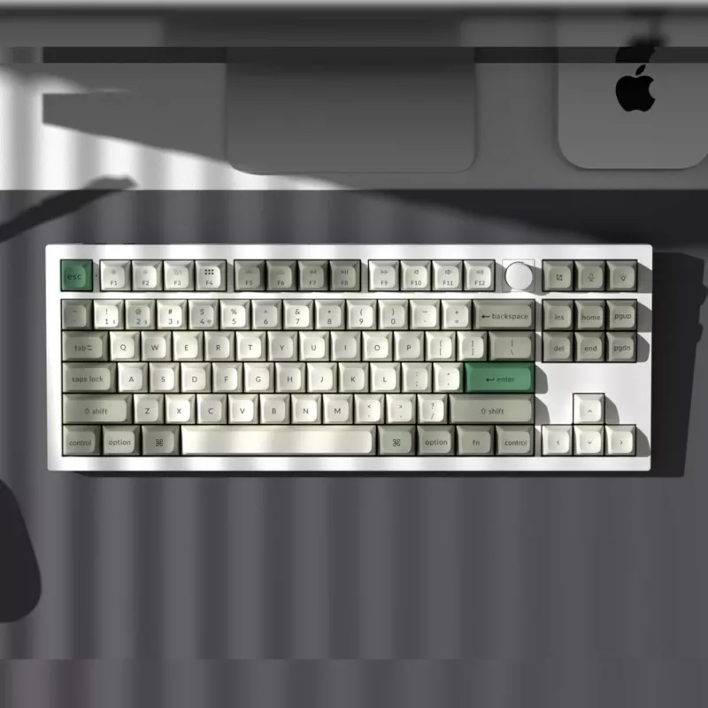 Keychron Q3 Max 80% teclado completamente montado con dial, interruptores rojos, Hot-Swap Gateron Jupiter teclado inalámbrico RGB - Shell White