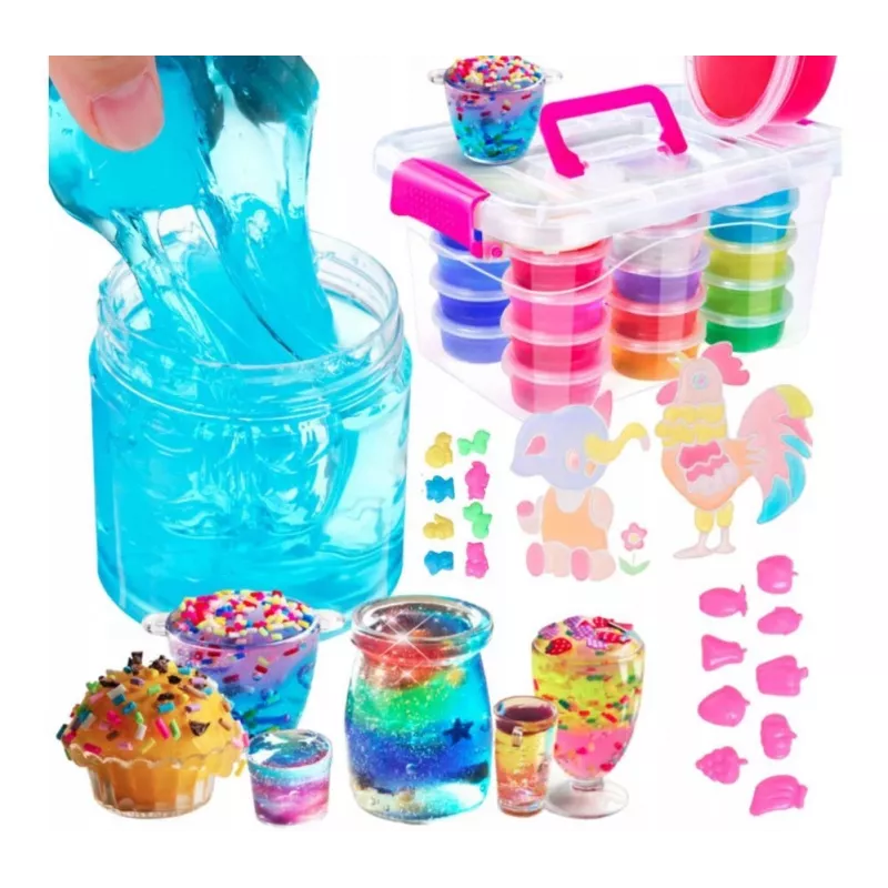 Kiddyz Fábrica de Slime DIY: Gran set con purpurina y figuras para hacer slime
