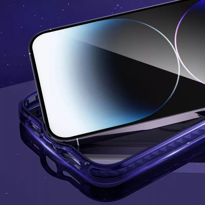 Funda magnética Kingxbar PQY Ice Crystal Series para iPhone 14 Pro MagSafe Rosa y azul