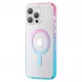 Funda magnética Kingxbar PQY Ice Crystal Series para iPhone 14 Pro MagSafe Rosa y azul