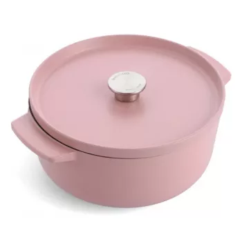 KitchenAid olla de cocción con tapa de hierro fundido esmaltado 26 cm rosa
