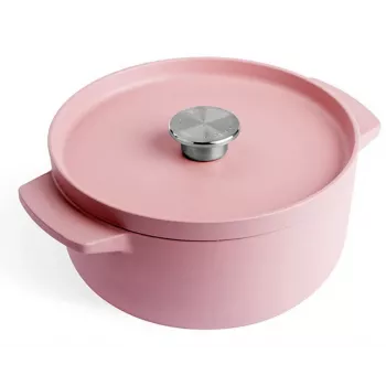 KitchenAid Asadora de hierro fundido con tapa 22 cm, rosa