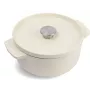 KitchenAid Asadora de hierro fundido con tapa 22 cm, crema de almendra