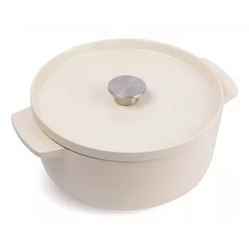 KitchenAid Asador de hierro fundido esmaltado 26 cm, Crema