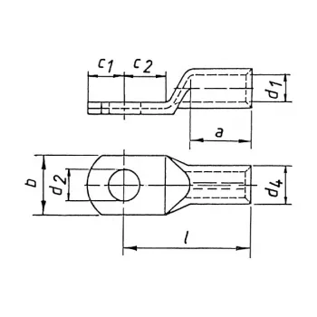 KLAU Terminal de crimpado 104R8 25mm² M8 estañado electrolítico