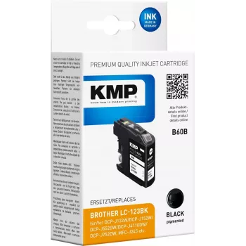 KMP B60B cartucho de tinta negro para Brother LC-123BK (14,1 ml, compatible) 1525,4001