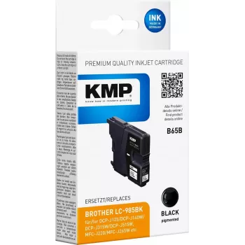 KMP B65B cartucho de tinta negro remanufacturado para Brother LC985BK (6,2 ml) 1523,4001