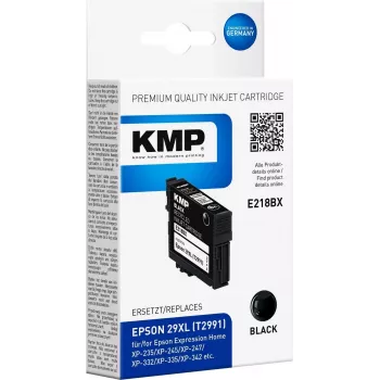KMP E218BX cartucho de tinta compatible de alto rendimiento negro para Epson Expression Home XP-235, XP-245, XP-247, XP-332, XP-335, XP-342, XP-345, XP-432, XP-435, XP-442, XP-445 (sustituye a T2991, 11,3 ml, 470 páginas) 1632,4001