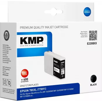 KMP E220BXX - 80 ml - alto rendimiento - negro - compatible - cartucho de tinta (alternativa a Epson T7891) para Epson WorkForce Pro WF-5110DW, WF-5190DW, WF-5620DWF, WF-5690DWF
