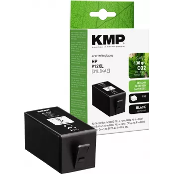 KMP PRINTTECHNIK cartucho de tinta negro compatible HP 912XL (3YL84AE) alto rendimiento 825 páginas remanufacturado