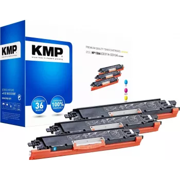 KMP PRINTTECHNIK KMP MULTIPACK H-T149CMY Pack de 3 cartuchos de tóner compatibles (cian, magenta, amarillo) para HP Color LaserJet CM2320/CP2025 Serie - Sustituye a HP 126A 1226,0030