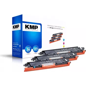 KMP PRINTTECHNIK KMP MULTIPACK H-T149CMY Pack de 3 cartuchos de tóner compatibles (cian, magenta, amarillo) para HP Color LaserJet CM2320/CP2025 Serie - Sustituye a HP 126A 1226,0030