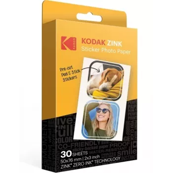 Kodak ZINK 2x3'' 50x76 mm 30 hojas papel fotográfico adhesivo troquelado