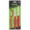 Juego de 3 cuchillos KOHE con pelador, colores surtidos