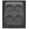 KONTAK-SIMON Toma de corriente de superficie Aquaclick 4x tipo E IP20 negra ACGZN4/49