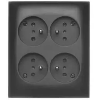 KONTAK-SIMON Toma de corriente de superficie Aquaclick 4x Type E IP20 negra ACGZN4/49