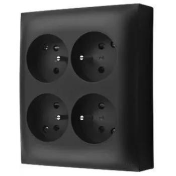 KONTAK-SIMON Toma de corriente de superficie Aquaclick 4x Type E IP20 negra ACGZN4/49