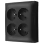 KONTAK-SIMON Toma de corriente de superficie Aquaclick 4x tipo E IP20 negra ACGZN4/49