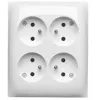 KONTAK-SIMON Aquaclick regleta de enchufes de superficie blanca con 4 tomas tipo E IP20 ACGZN4/11
