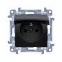 KONTAK-SIMON Simon 10 Negro Mate Toma de corriente Schuko 1 toma con tapa abatible y protección infantil IP44 bornes de resorte 16A