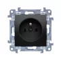 KONTAK-SIMON Simon 10 Toma de corriente individual con toma de tierra, Quick-Connect, 16A 250V, negro mate