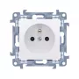 KONTAK-SIMON Simon 10 Toma de corriente individual blanca con toma de tierra y protección infantil, Quick-Connect, 16A 250V