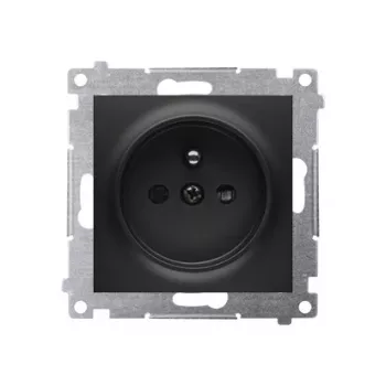 KONTAK-SIMON Simon 54 módulo de enchufe negro mate, 1x Type F, protección infantil, bornes de tornillo 16A 250V