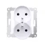 Toma doble KONTAK-SIMON Simon 54 blanca 16A 250V con obturadores y bornes de tornillo