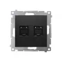 KONTAK-SIMON Simon 54 Premium módulo de datos Cat.6 UTP doble RJ45, negro mate, con tapas antipolvo