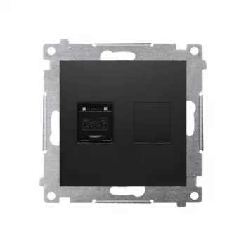 KONTAK-SIMON Simon 54 Premium Módulo de toma de datos Cat.6 UTP RJ45, negro mate, con tapa antipolvo