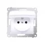 KONTAK-SIMON Simon 54 módulo de toma de corriente individual con toma de tierra, protección infantil y tapa abatible, IP44, 16 A, 250 V, bornes de tornillo, blanco