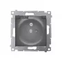 KONTAK-SIMON Simon 54 módulo de toma de corriente, negro, toma individual con toma de tierra tipo F con protección infantil, tapa de cristal ahumado, IP44, bornes de tornillo, 16A 250V