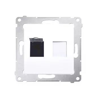 KONTAK-SIMON Simon 54 Blanco Módulo de toma de red Cat.6 UTP RJ45 con protección antipolvo, plano