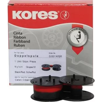 Kores G051NYSR cinta de nailon para calculadora talla 51, negra/roja, 13 mm x 4 m