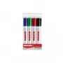 Kores K MARKER Set de rotuladores para pizarra blanca y rotafolio, punta biselada 3-5 mm, varios colores, pack de 4 M20845
