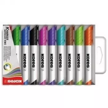 Kores K MARKER XW1 Set de rotuladores para pizarra blanca, punta redonda, 3,0 mm, varios colores, 10 unidades M20800