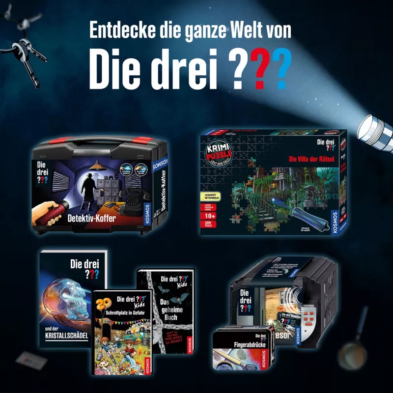 KOSMOS Die drei ??? Escondite secreto Set de detective en caja metálica