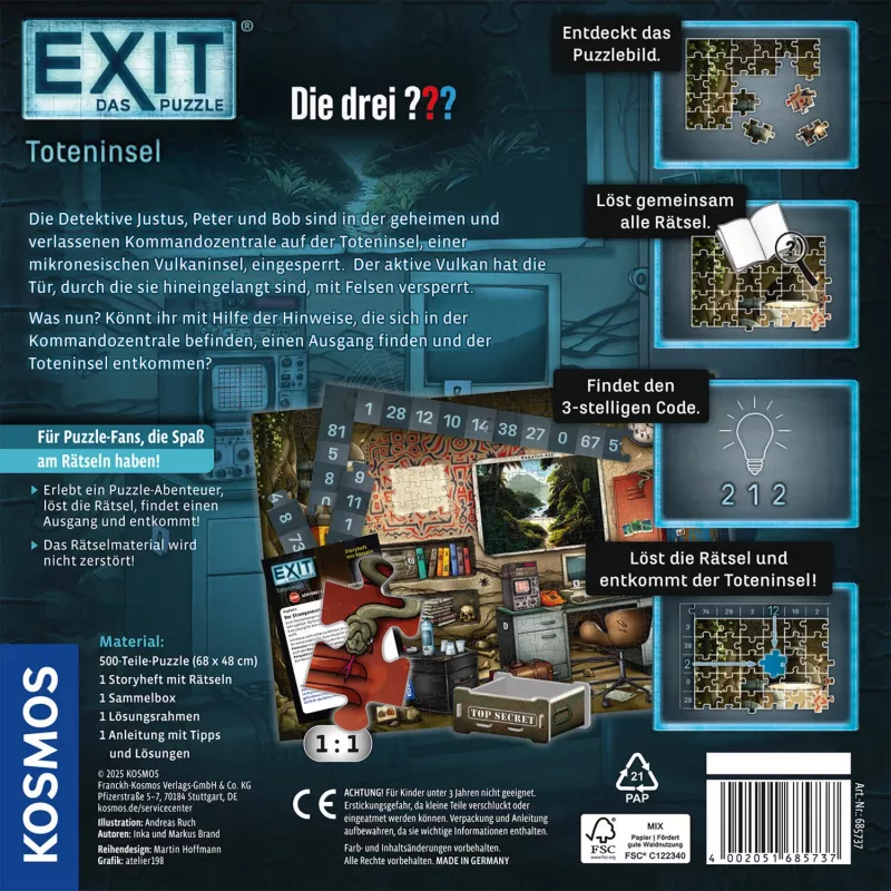 KOSMOS EXIT - Das Puzzle: Die drei ??? Toteninsel (500 piezas)