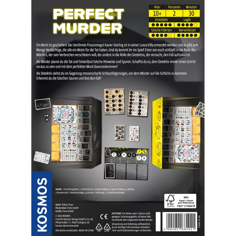 KOSMOS Perfect Murder Juego de misterio de asesinato