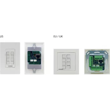 Kramer Electronics RC-208 Panel de control cableado con 8 botones programables, RS-232/RS-485/Ethernet, blanco