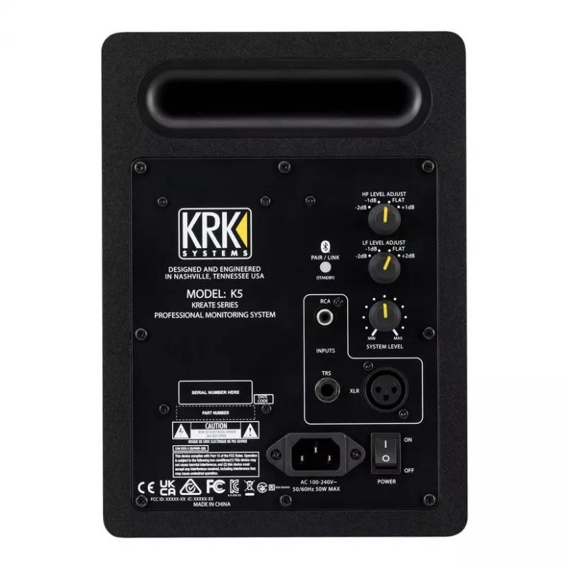 KRK Kreate 5 monitor de estudio activo - woofer de 5,25 pulgadas, tweeter de 1 pulgada, 100W, Bluetooth 5.0