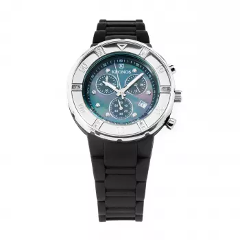 KRONOS K789.CN.5C reloj unisex analógico de cuarzo 40,5 mm caja de acero inoxidable correa de piel negra