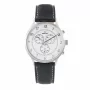 Reloj analógico de cuarzo de hombre KRONOS 40mm caja de acero inoxidable correa de piel negra 783.35.19