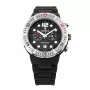 KRONOS Reloj para hombre K789.5B.19 44mm Acero inoxidable Cuarzo analógico Esfera negra Correa de piel