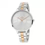 KRONOS reloj de cuarzo para mujer K023.9.24.19 36mm caja de acero inoxidable esfera blanca correa de piel marrón