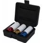 KS TOOLS set de llaves de vaso de impacto para llantas de aluminio de 1/2 pulgadas, 3 piezas (17, 19, 21 mm) con fundas protectoras 515.1005