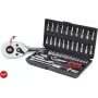 KS TOOLS 1/4 pulgadas CHROMEplus juego de vasos de 48 piezas, hexagonal métrico, carraca de 72 dientes, en maletín (918.0648)