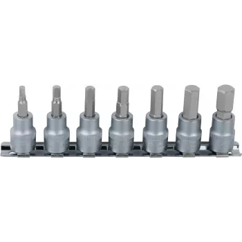 KS TOOLS Juego de llaves de vaso con puntas hexagonales interiores de 1/4 pulgadas, 7 piezas, 2,5-8 mm (911.1544)